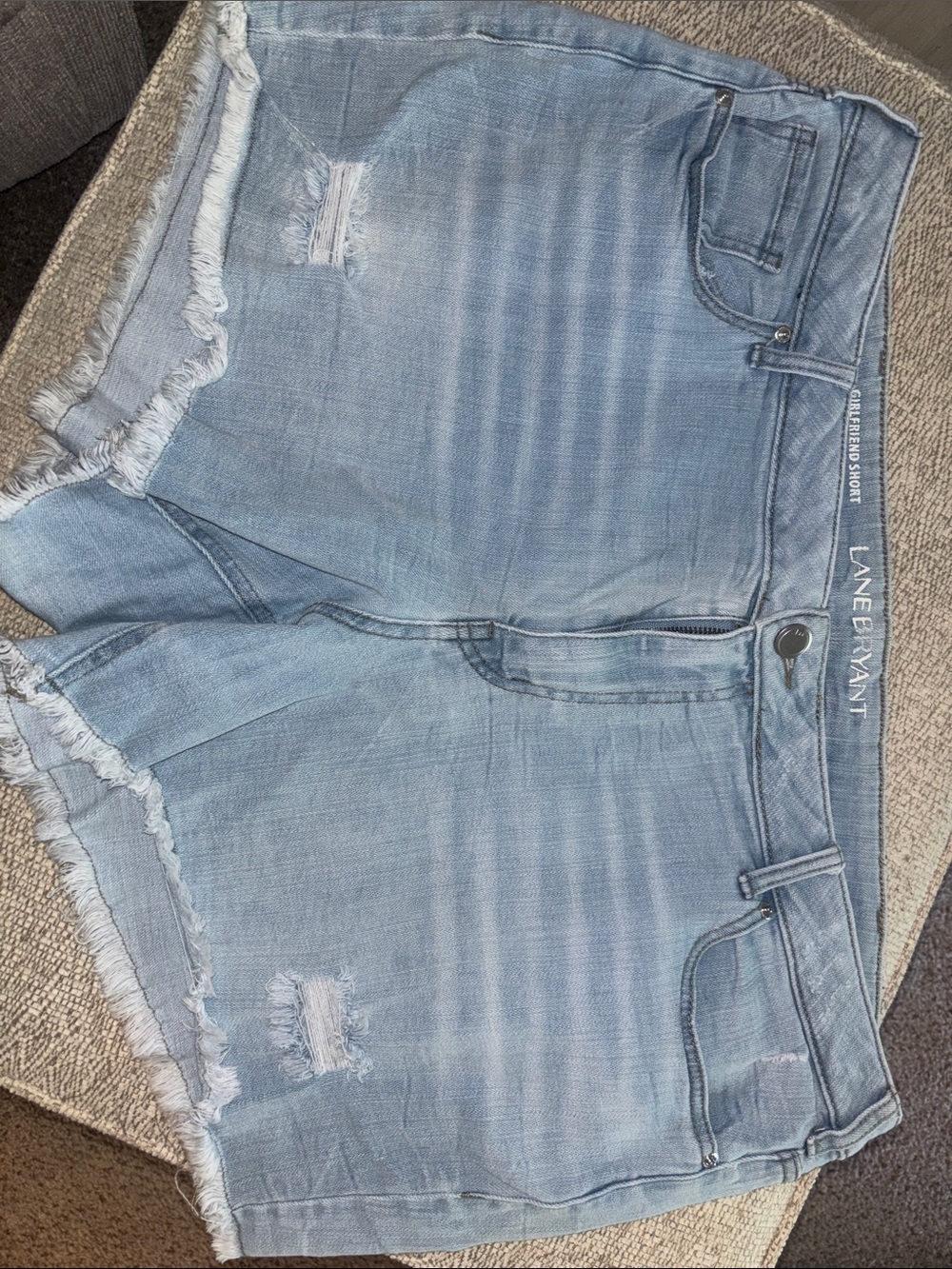 Lane Bryant Light Blue Distressed Denim Cutoff Shorts